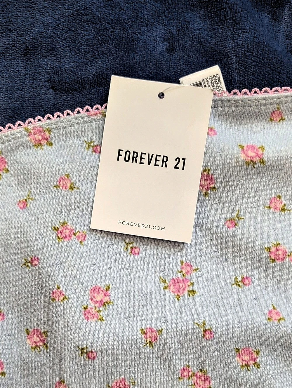 Forever 21 Floral Mini Dress in Blue & Pink Size Small NWT - Picture 5 of 8